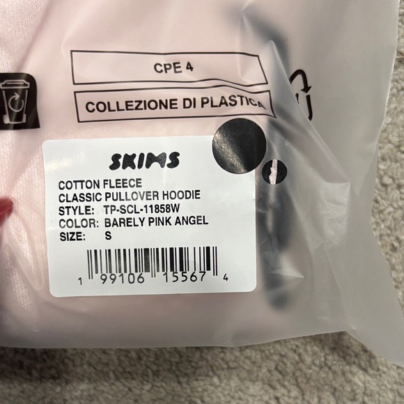 SKIMS💞💕💘 Barely Pink Cotton Fleece Hoodie - Picture 2 of 2